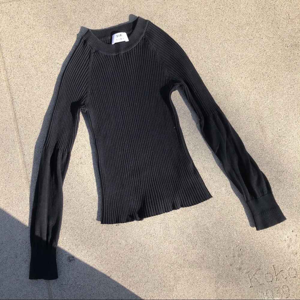 Sir the label revolve black knit long sleeve top